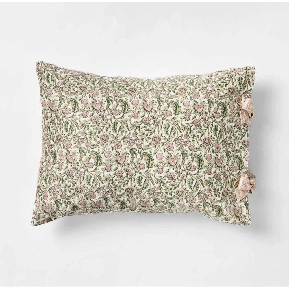 3pc Full/Queen Reversible Floral Comforter Set Pink/Green - Threshold designed